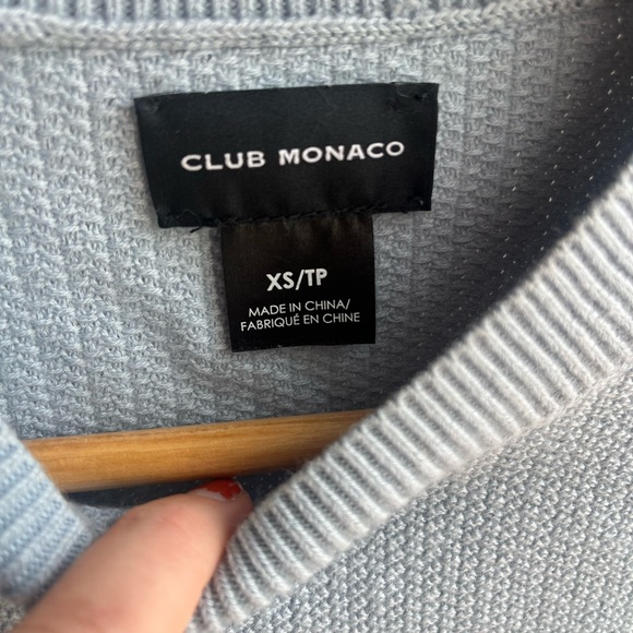 Club Monaco cotton/wool baby blue sweater XS - Picture 2 of 6